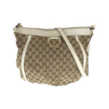 Gucci Shoulder Bag 204940 GG canvas, leather Beige Ivory Gold Metal Shoulder Bag Abbey Women