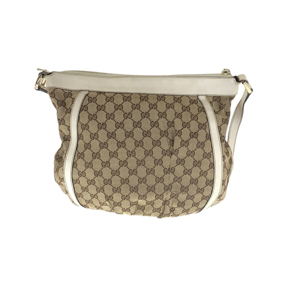 Gucci Shoulder Bag 204940 GG canvas, leather Beige Ivory Gold Metal Shoulder Bag Abbey Women
