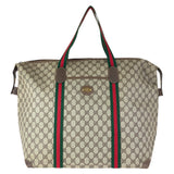 Gucci Tote Bag 012 39 621 GG Supreme Canvas Beige Brown Gold Metal Sherry Line Old Gucci