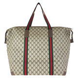 Gucci Tote Bag 012 39 621 GG Supreme Canvas Beige Brown Gold Metal Sherry Line Old Gucci