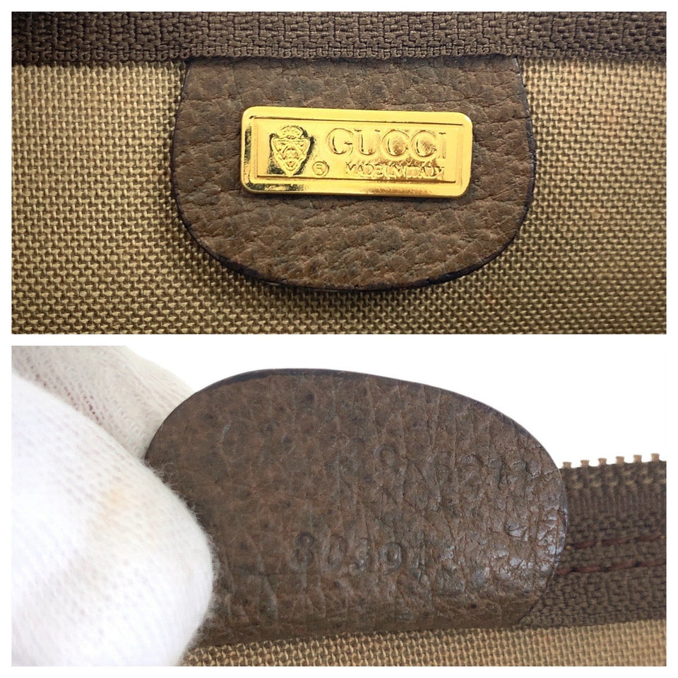 Gucci Tote Bag 012 39 621 GG Supreme Canvas Beige Brown Gold Metal Sherry Line Old Gucci