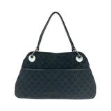 Gucci Shoulder Bag 121023 GG canvas Black SilverMetal Shoulder Bag Handbag Tote Bag Women
