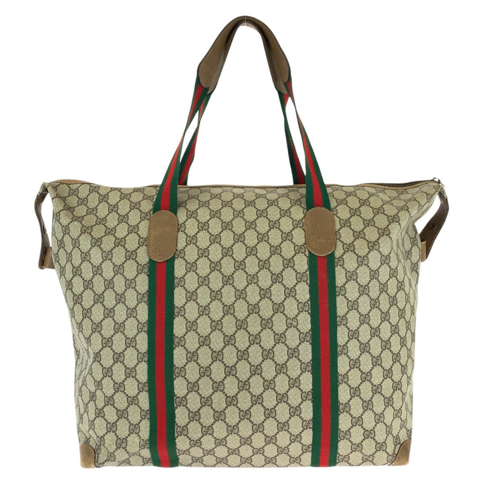 Gucci Boston Duffel bag 89 19 012 GG Supreme Canvas Brown Old Gucci Shelly Line Interlocking
