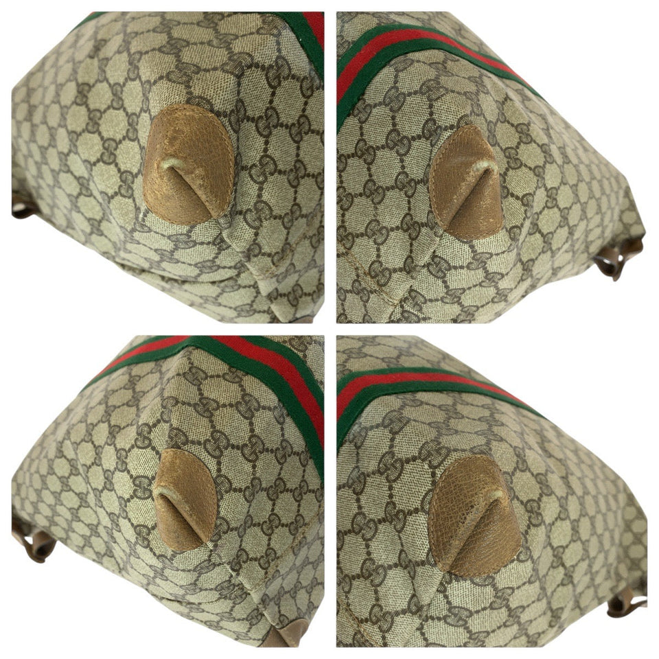 Gucci Boston Duffel bag 89 19 012 GG Supreme Canvas Brown Old Gucci Shelly Line Interlocking