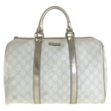 Gucci Handbag 193603 GG Supreme canvas, leather White gold Handbags Mini Boston Duffel bag Women(Unisex)