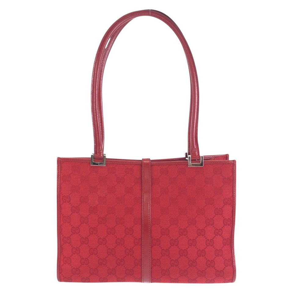 Gucci Shoulder Bag 002 1073 GG canvas, leather Red Silver Metal Shoulder Bag handbag Jackie Women