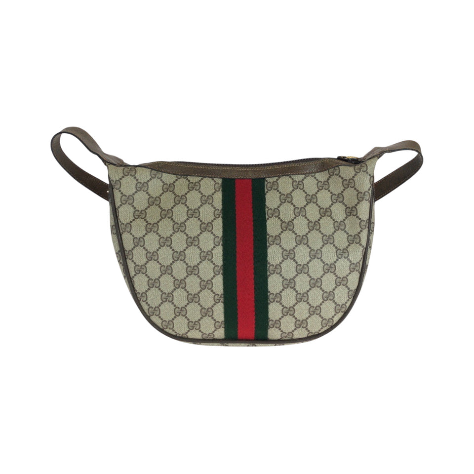 Gucci Shoulder Bag 10 02 008 GG Supreme Canvas Beige Brown Brown Metal Shoulder Bag Shoulder Bag Sherry Line Old Gucci Women