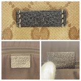 Gucci Tote Bag 293592 PVC, Leather Beige Brown Gold Metal Tote Bag Shoulder Bag Sherry line GG crystal Women