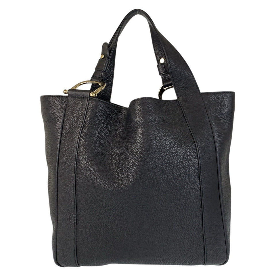 Gucci Tote Bag 257051 leather Black GoldMetal Tote Bag Shoulder Bag Women(Unisex)