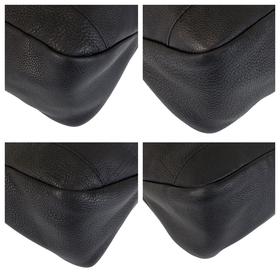 Gucci Tote Bag 257051 leather Black GoldMetal Tote Bag Shoulder Bag Women(Unisex)