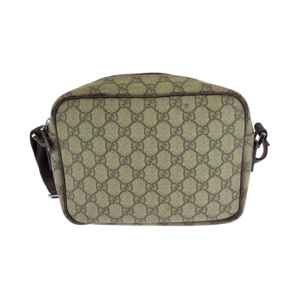 Gucci Shoulder Bag 114291 GG Supreme Canvas Beige Brown SilverMetal Shoulder Bag pochette Women