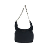 Gucci Shoulder Bag 001 3374 Nylon Black SilverMetal ChainShoulder Bag Women