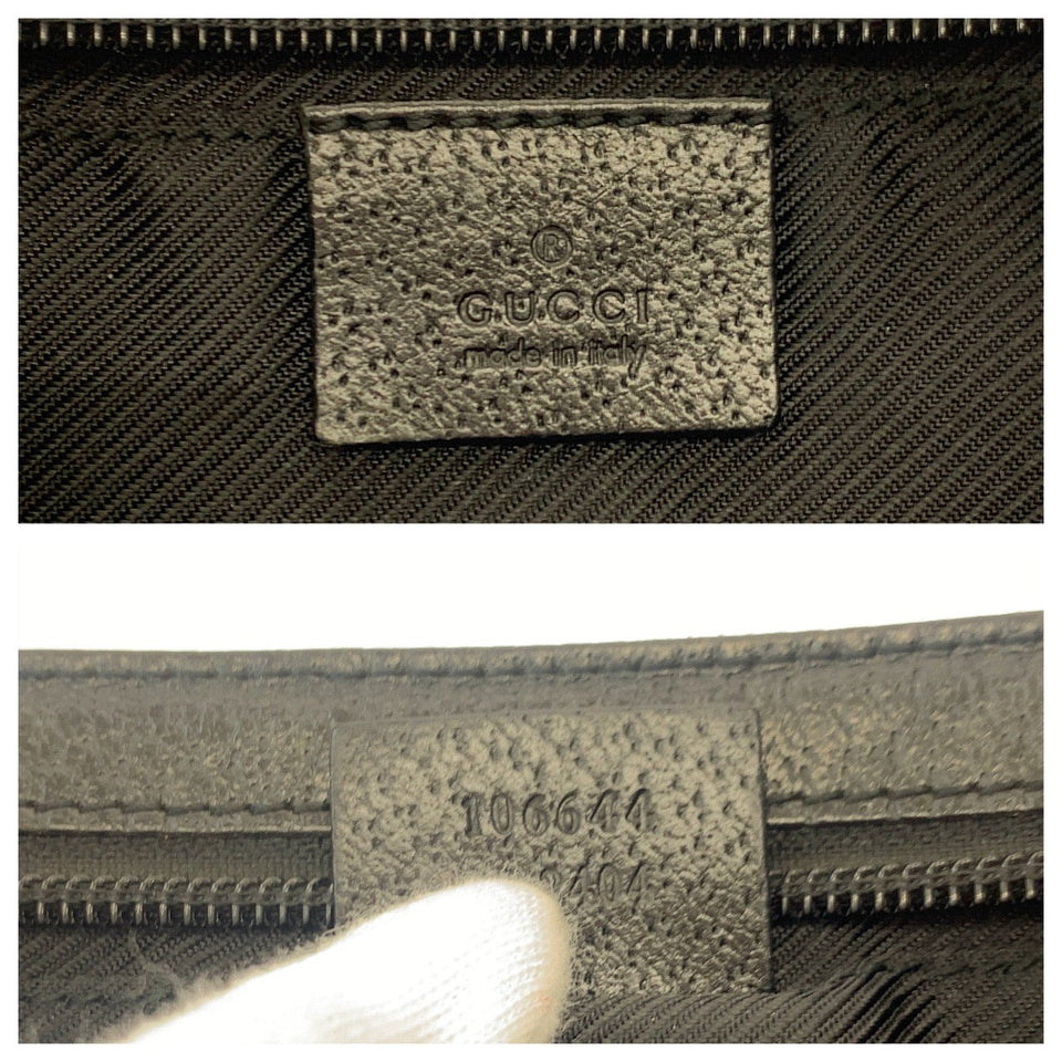 Gucci Handbag 106644 GG canvas Black SilverMetal Handbag accessory pouch Women