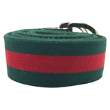Gucci belt 189812 35 34 cotton Green Red Silver Belts Unisex Sherry line mens