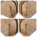 Gucci Tote Bag 137396 GG canvas, leather Pink Ivory Gold Metal Tote Bag Shoulder Bag Sherry line Women