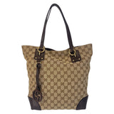 Gucci Tote Bag 247237 GG canvas, leather Beige Brown Gold Metal Tote Bag Shoulder Bag Women