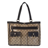 Gucci Tote Bag 268639 Coated canvas, leather Beige Brown Gold Metal Tote Bag Shoulder Bag GG crystal Women