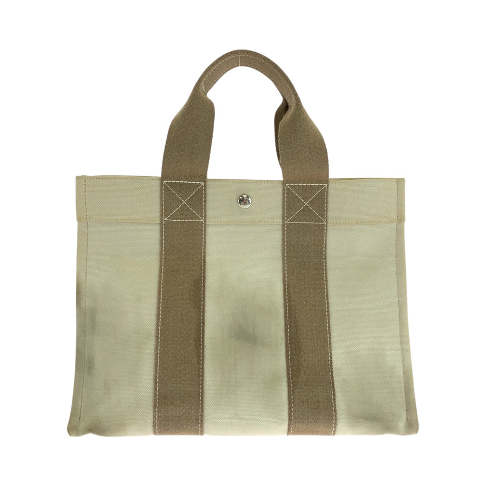 Hermes Tote Bag canvas Beige Ivory SilverMetal Tote Bag handbag Bora Bora PM Women