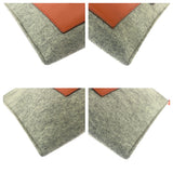 Hermes Clutch bag Felt, Epsom Grey Orange SilverMetal Clutch bag business bag Too Doo 37 Women