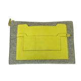Hermes Clutch bag Felt, Epsom Griclair Yellow Zanzibar Clutch bag business bag Too Doo 37 mens