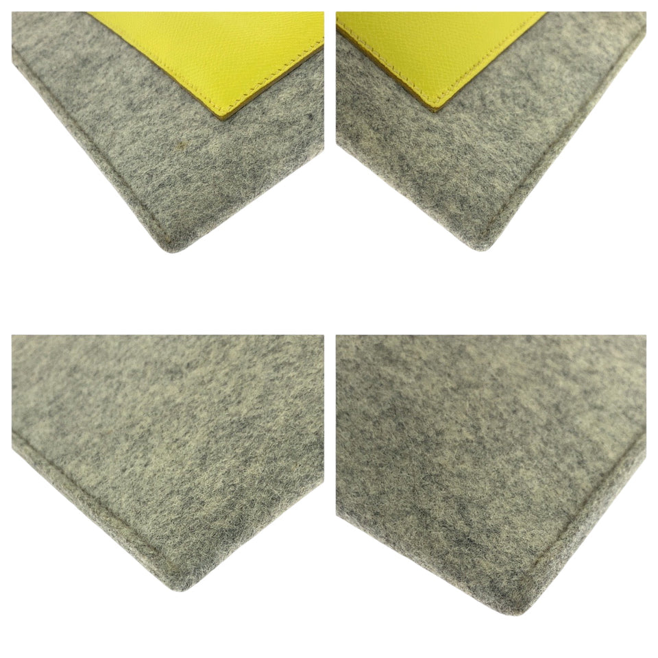 Hermes Clutch bag Felt, Epsom Griclair Yellow Zanzibar Clutch bag business bag Too Doo 37 mens