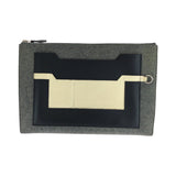 Hermes Clutch bag Felt, Epsom Grey Black Ivory SilverMetal Clutch bag business bag Toudou 37 mens