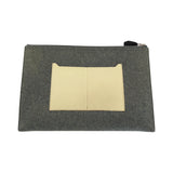 Hermes Clutch bag Felt, Epsom Grey Black Ivory SilverMetal Clutch bag business bag Toudou 37 mens