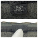 Hermes Clutch bag Felt, Epsom Grey Black Ivory SilverMetal Clutch bag business bag Toudou 37 mens