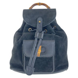 Gucci Backpack 003 2852 0030 0 Suede Black GoldMetal Bamboo Women