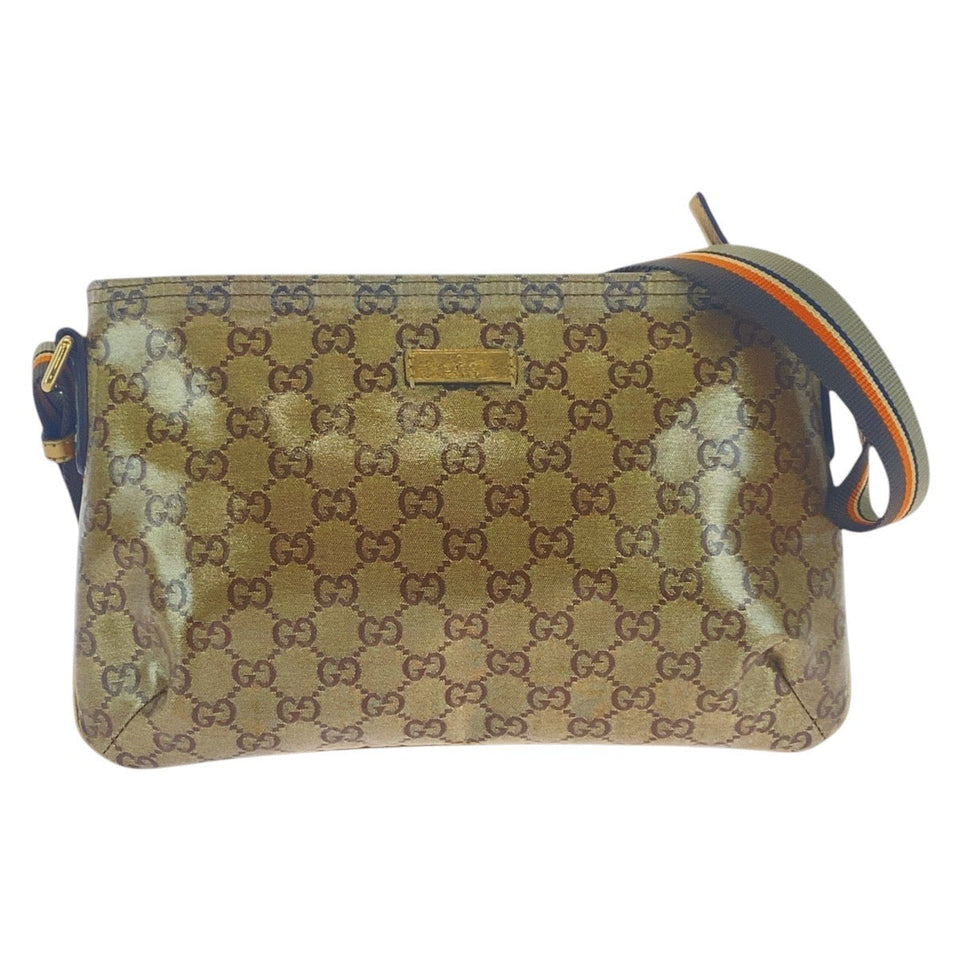 Gucci Shoulder Bag 189749 Coated canvas beige Crossbody Shoulder Bag GG crystal Women(Unisex)