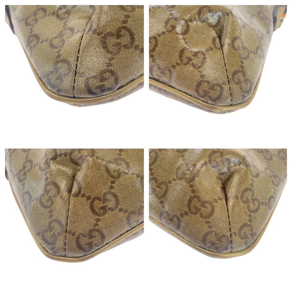 Gucci Shoulder Bag 189749 Coated canvas beige Crossbody Shoulder Bag GG crystal Women(Unisex)