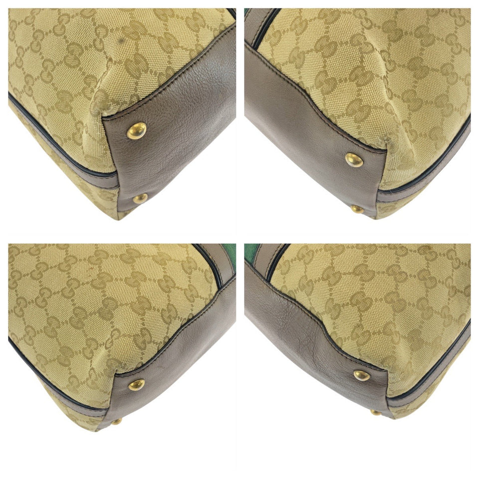 Gucci Tote Bag 309621 GG canvas, leather Beige Brown Gold Metal Tote Bag Shoulder Bag 2way Sherry line Women
