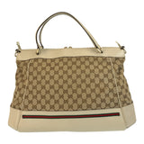Gucci Tote Bag 257349 GG canvas, leather Beige Gold Metal Tote Bag Shoulder Bag 2way Mayfair Sherry Line Women