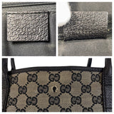 Gucci Tote Bag 263345 GG canvas, leather gray black black Tote Bag Shoulder Bag Women(Unisex)