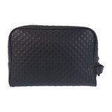Gucci business bag 419775 leather Black black business bag clutch bag Micro Guccisima mens