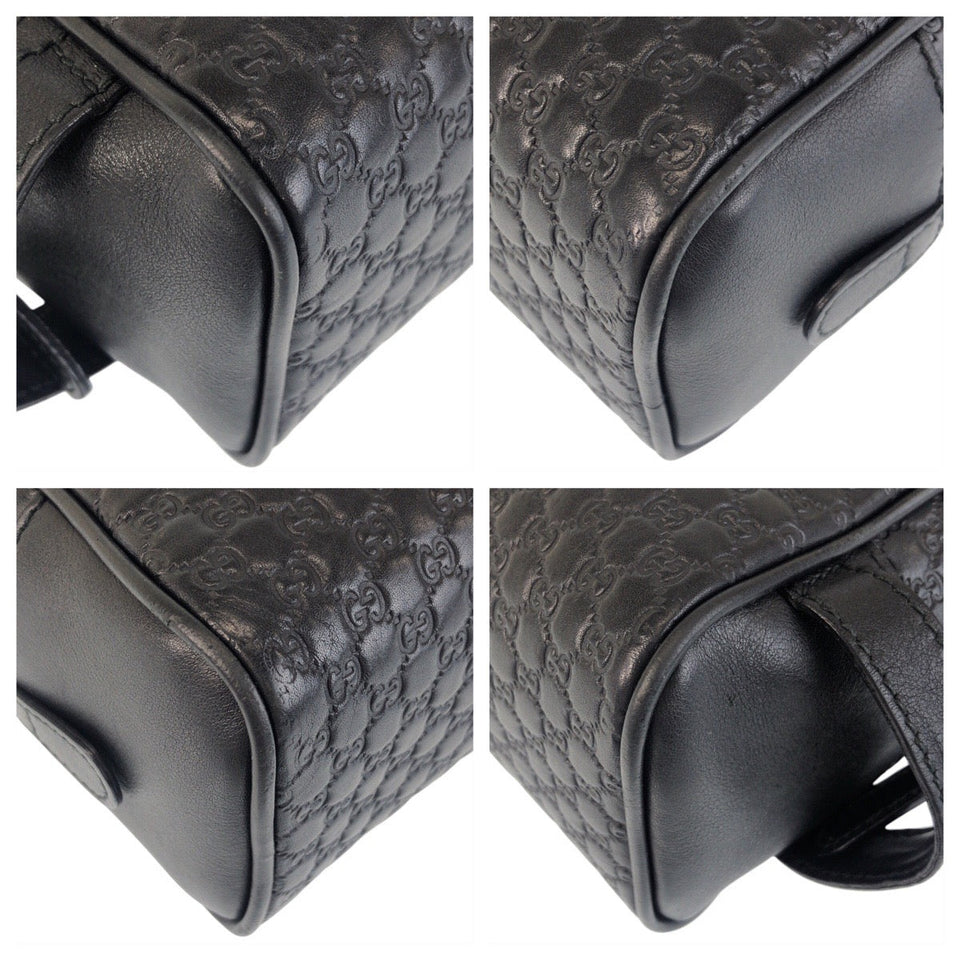 Gucci business bag 419775 leather Black black business bag clutch bag Micro Guccisima mens