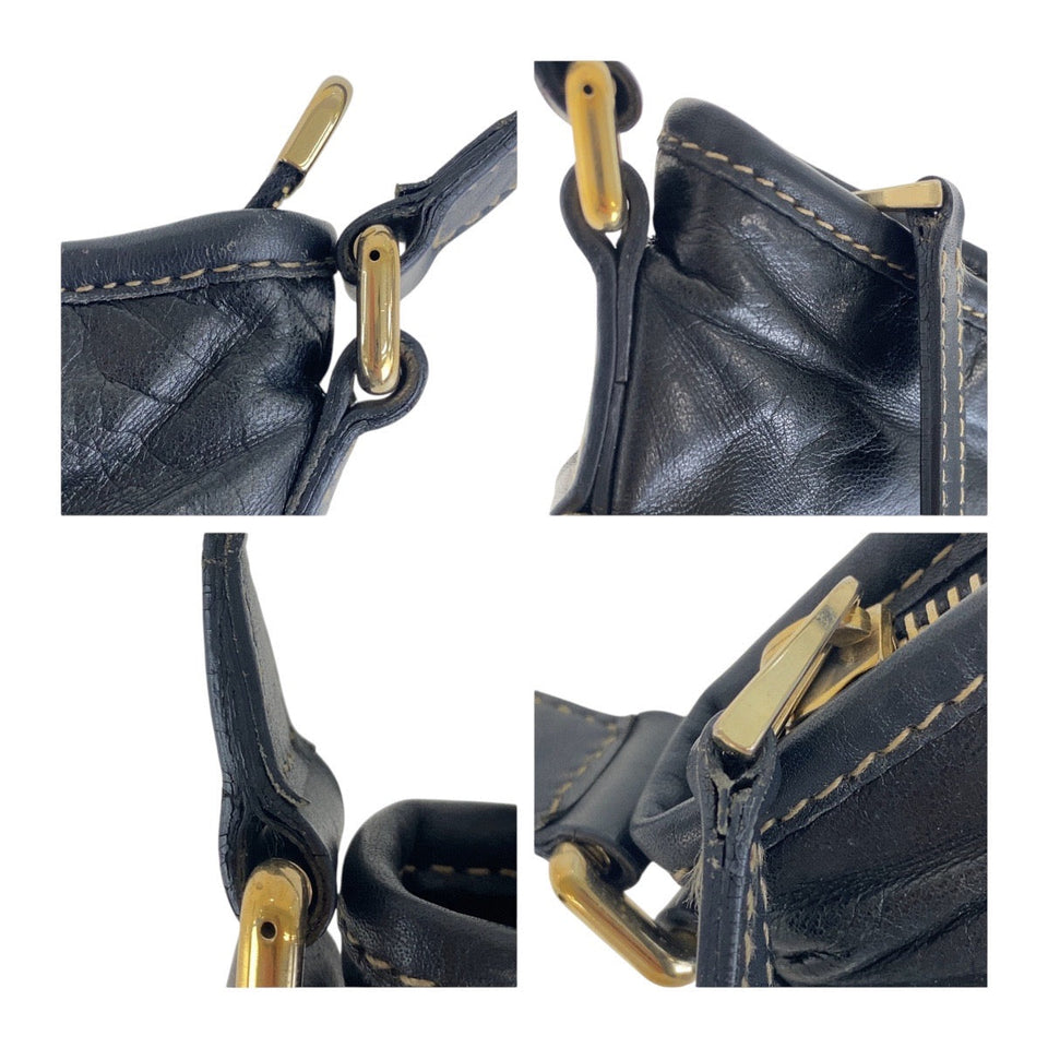 Gucci Shoulder Bag 169998 leather Black Multicolor Gold Metal Crossbody Shoulder Bag Interlocking Women(Unisex)