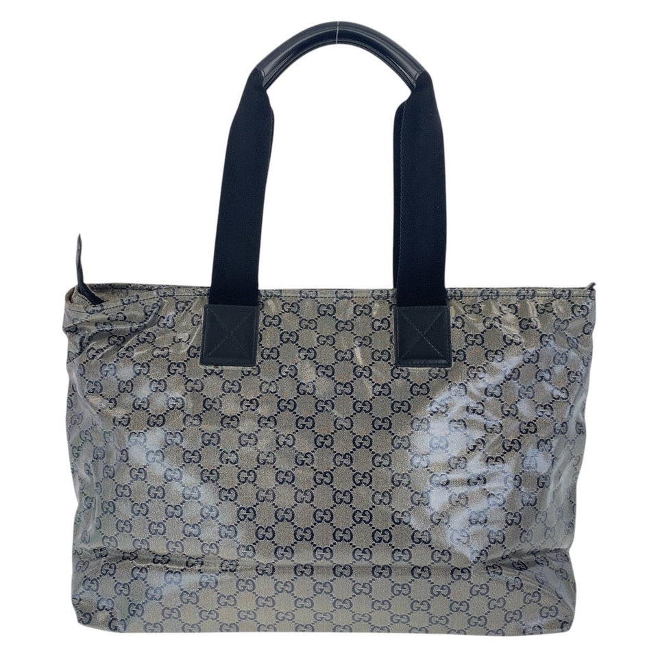 Gucci Tote Bag 155524 Coated canvas Gray black Tote Bag Shoulder Bag Shoulder Bag Women(Unisex)