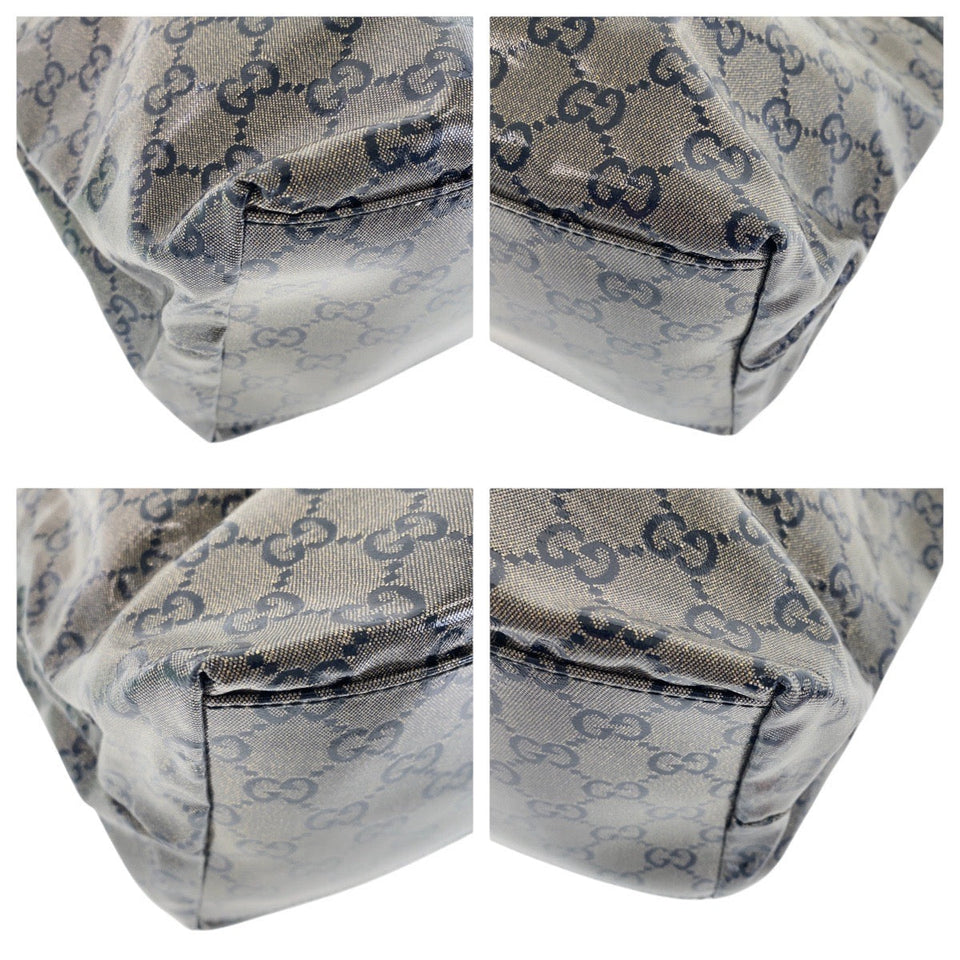 Gucci Tote Bag 155524 Coated canvas Gray black Tote Bag Shoulder Bag Shoulder Bag Women(Unisex)