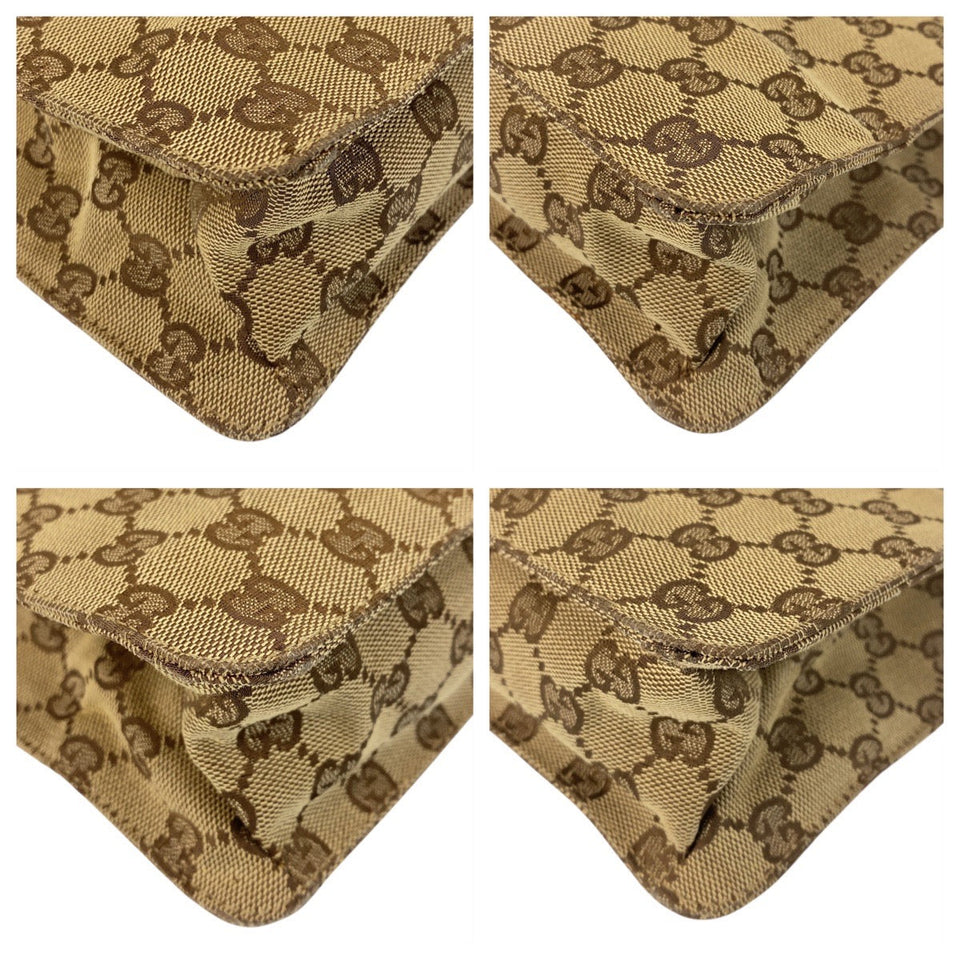 Gucci Shoulder Bag 120841 GG canvas, leather Beige brown Shoulder Bag pochette Women