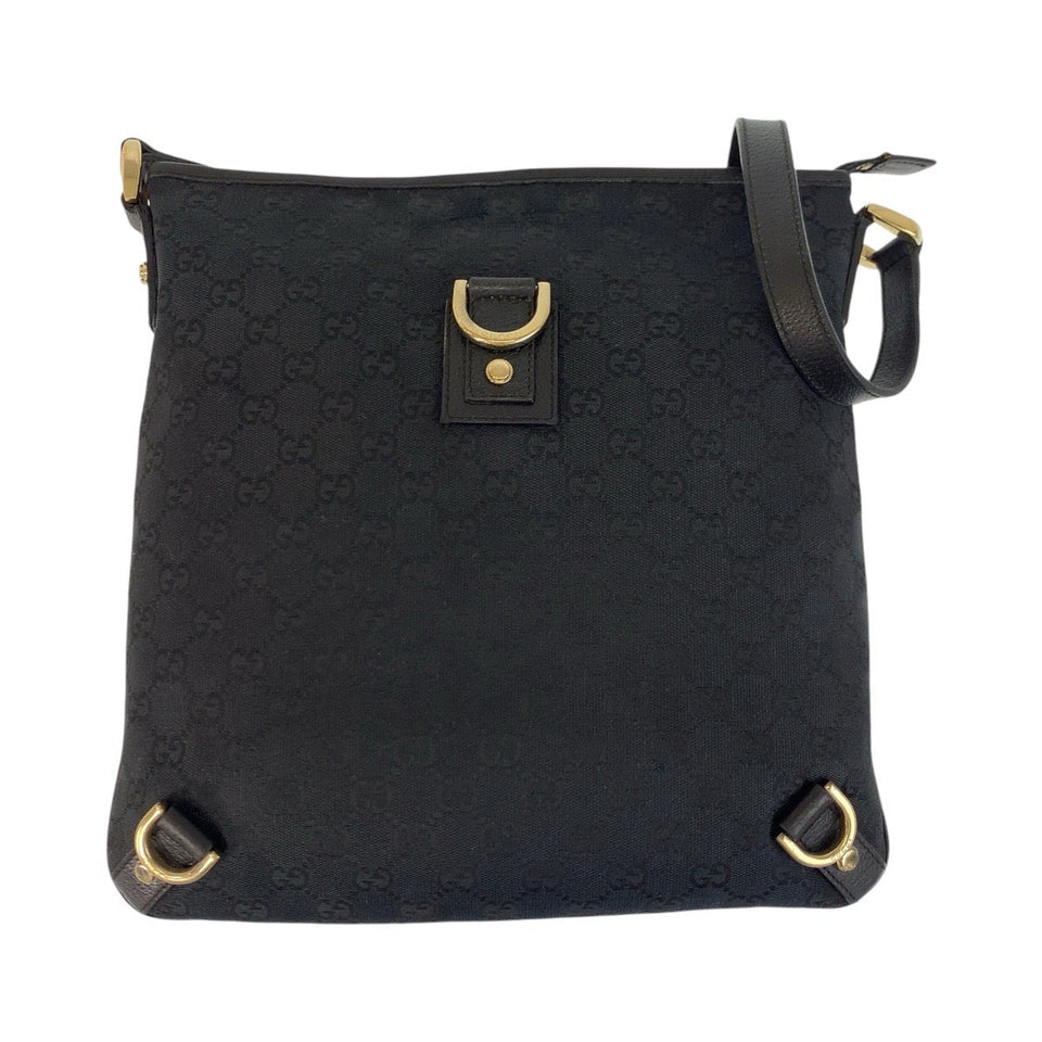 Gucci Shoulder Bag 131326 GG canvas, leather Black GoldMetal Shoulder Bag Messenger bag Abbey Women