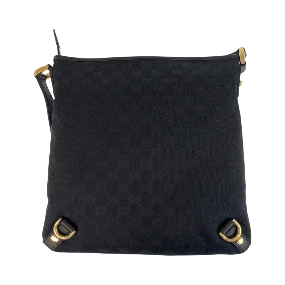 Gucci Shoulder Bag 131326 GG canvas, leather Black GoldMetal Shoulder Bag Messenger bag Abbey Women