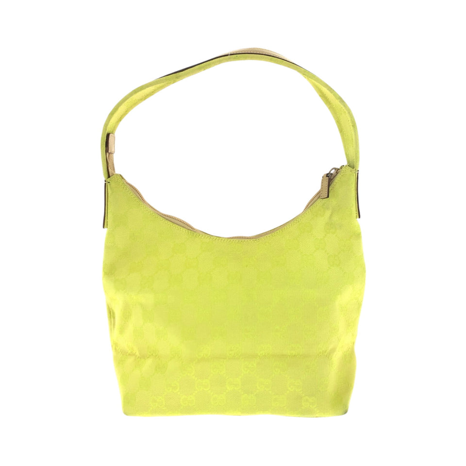 Gucci Shoulder Bag 001 3386 GG canvas Yellow Beige Gold Metal One Shoulder Bag Women