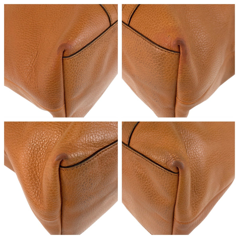 Gucci Tote Bag 339551 leather Brown Camel SilverMetal Tote Bag Shoulder Bag 2way GG Marmont Women