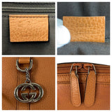 Gucci Tote Bag 339551 leather Brown Camel SilverMetal Tote Bag Shoulder Bag 2way GG Marmont Women