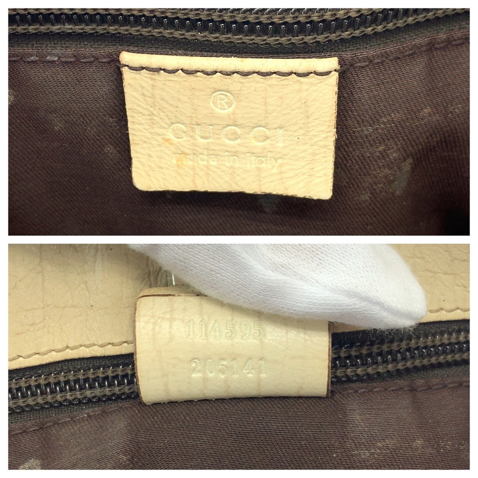 Gucci Tote Bag 114695 GG Supreme Canvas Beige Ivory SilverMetal Tote Bag Shoulder Bag Women