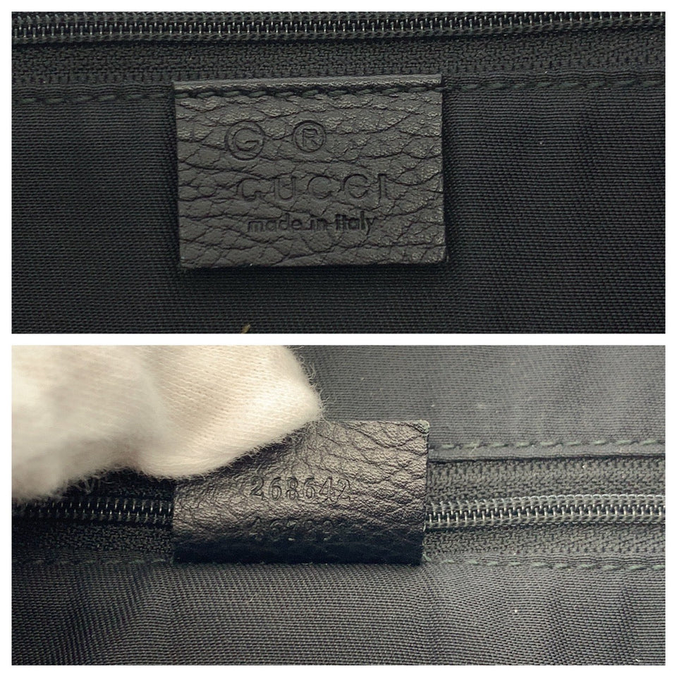 Gucci Shoulder Bag 268642 GG canvas Black SilverMetal Shoulder Bag pochette Abbey Women