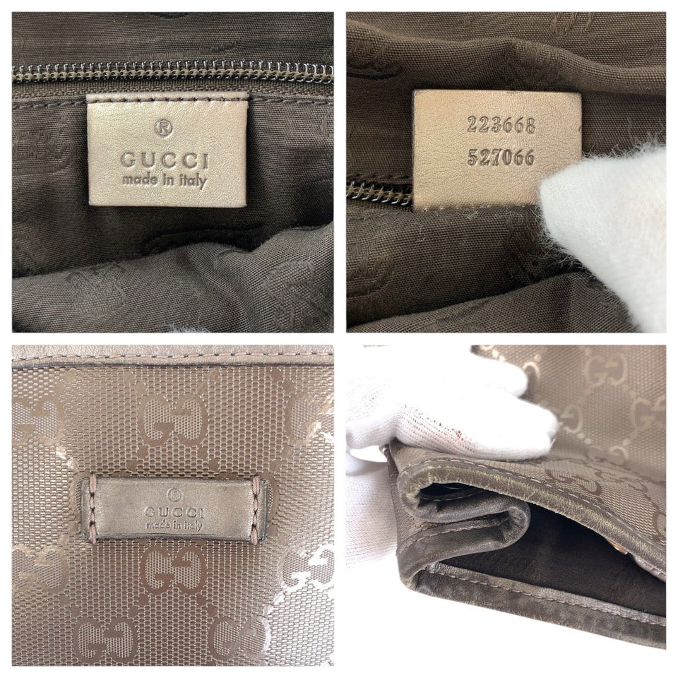 Gucci Tote Bag 223668 GG canvas, leather Brown Silver Metal Tote Bag Shoulder Bag GG implementation GG implementation Women(Unisex)