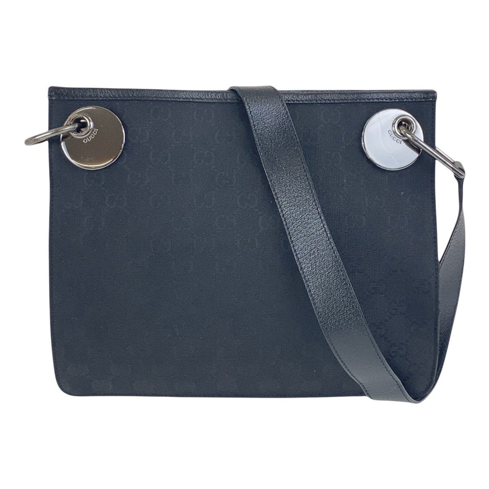 Gucci Shoulder Bag 120841 GG canvas, leather Black SilverMetal Crossbody Shoulder Bag Women