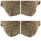 Gucci Shoulder Bag 388930 GG canvas Dark Brown Gold Metal Shoulder Bag Crossbody Women